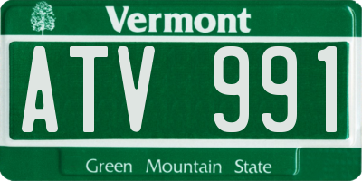 VT license plate ATV991