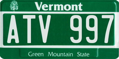 VT license plate ATV997