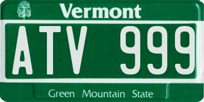VT license plate ATV999