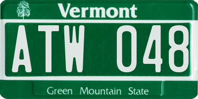VT license plate ATW048