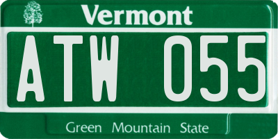 VT license plate ATW055