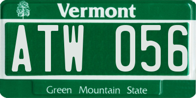 VT license plate ATW056