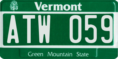VT license plate ATW059