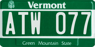 VT license plate ATW077