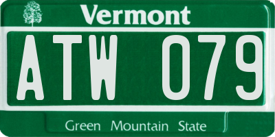 VT license plate ATW079