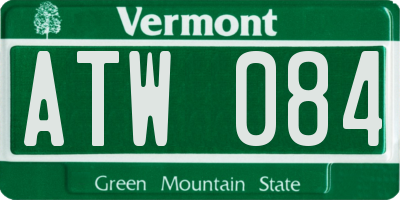 VT license plate ATW084