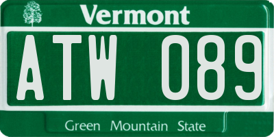 VT license plate ATW089