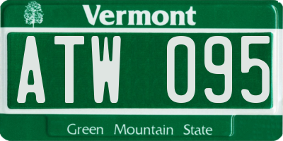 VT license plate ATW095