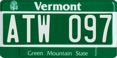 VT license plate ATW097