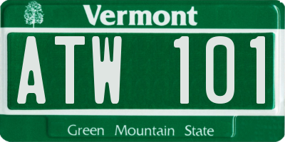 VT license plate ATW101