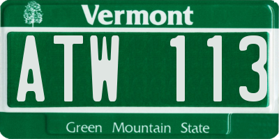VT license plate ATW113