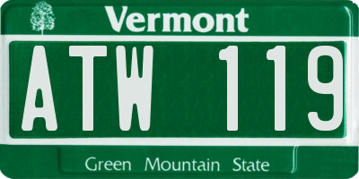 VT license plate ATW119