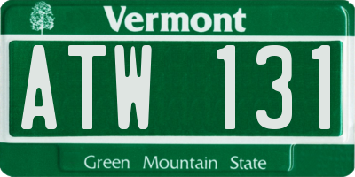 VT license plate ATW131