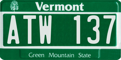 VT license plate ATW137