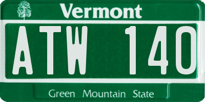 VT license plate ATW140