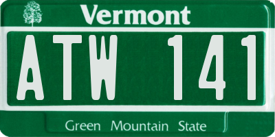 VT license plate ATW141