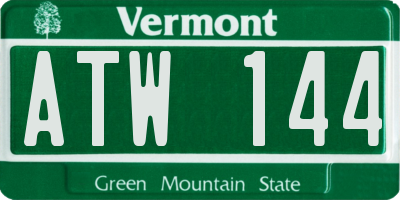 VT license plate ATW144