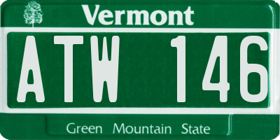 VT license plate ATW146
