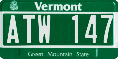 VT license plate ATW147