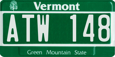 VT license plate ATW148