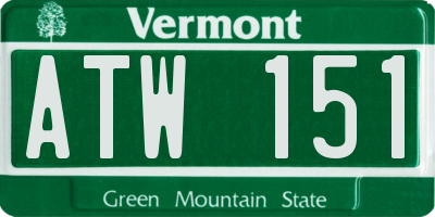 VT license plate ATW151
