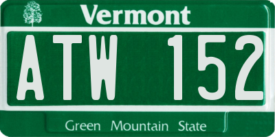 VT license plate ATW152