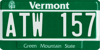 VT license plate ATW157