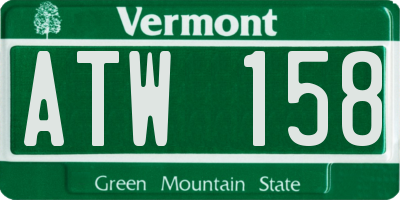 VT license plate ATW158