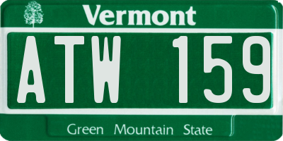 VT license plate ATW159