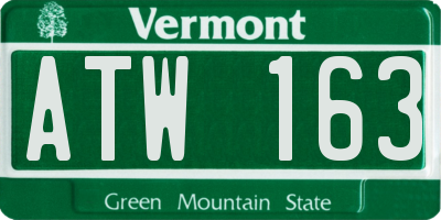 VT license plate ATW163
