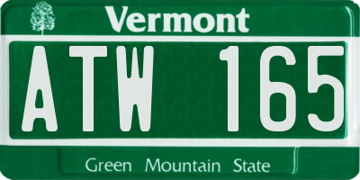 VT license plate ATW165
