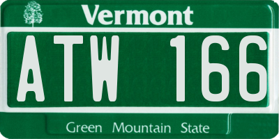VT license plate ATW166