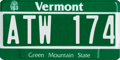 VT license plate ATW174