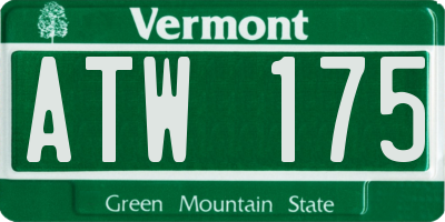 VT license plate ATW175