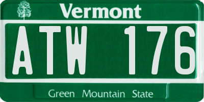 VT license plate ATW176