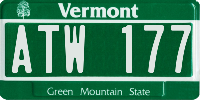 VT license plate ATW177
