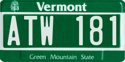 VT license plate ATW181
