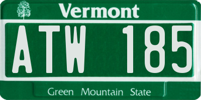 VT license plate ATW185