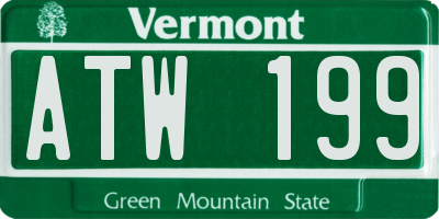 VT license plate ATW199