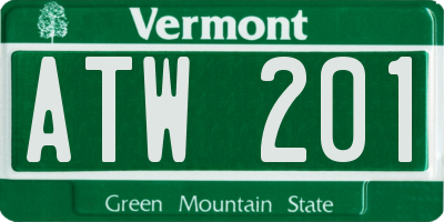 VT license plate ATW201
