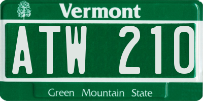 VT license plate ATW210