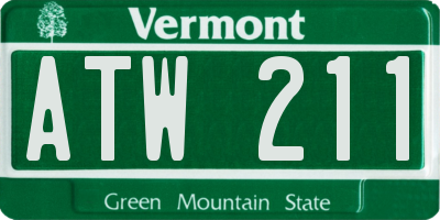 VT license plate ATW211
