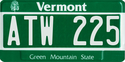 VT license plate ATW225