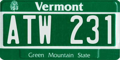 VT license plate ATW231
