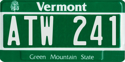 VT license plate ATW241