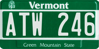 VT license plate ATW246