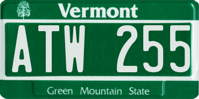 VT license plate ATW255