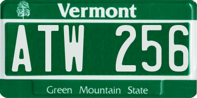 VT license plate ATW256