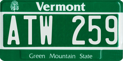 VT license plate ATW259