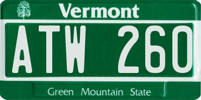 VT license plate ATW260